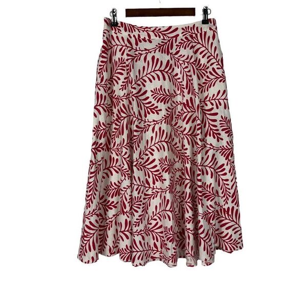 Who What Wear Linen Blend Leaf Print Skirt size 8 - Picture 3 of 8